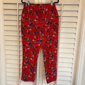 Cynthia Rowley Red Floral Dress Pants Size‎ 6